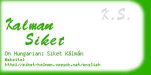 kalman siket business card